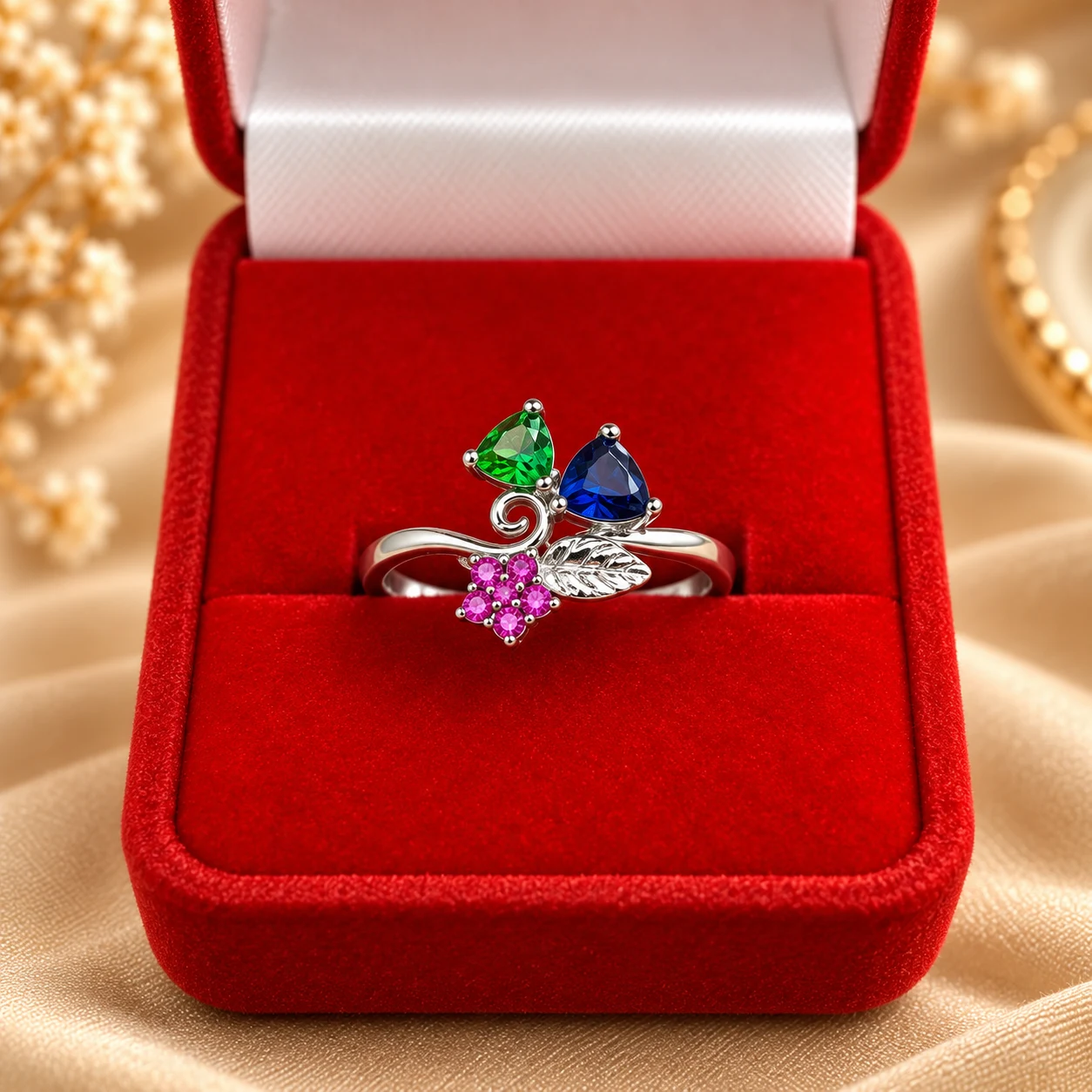 Silver Tone Floral Garden Ring (2)