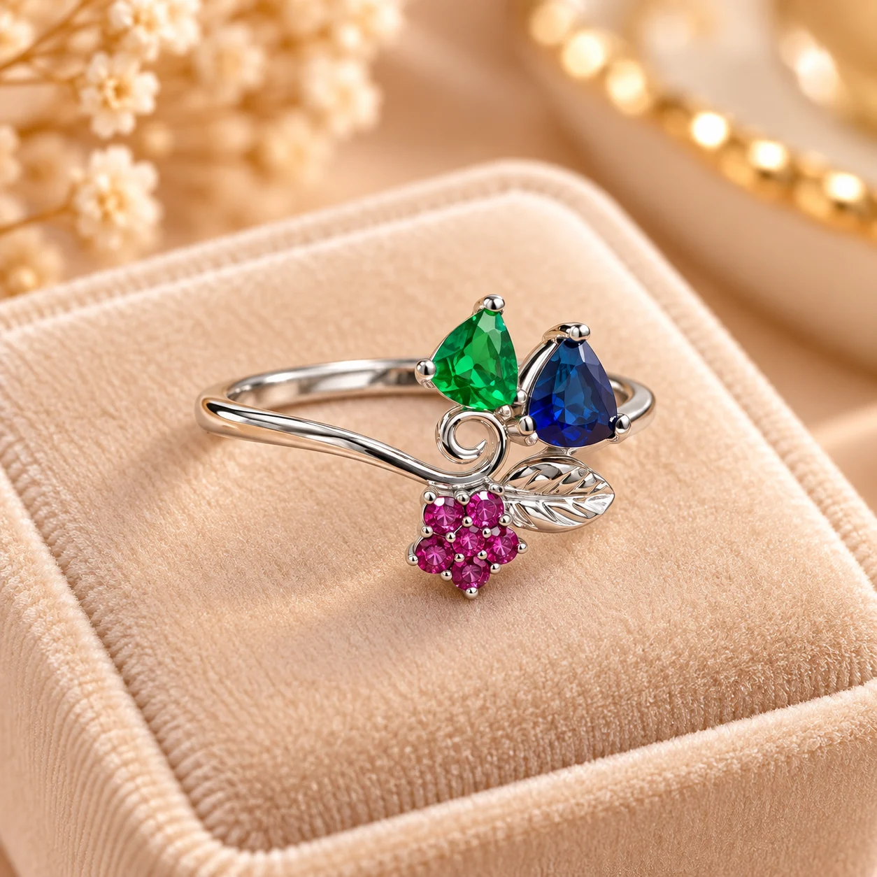 Silver Tone Floral Garden Ring (4)