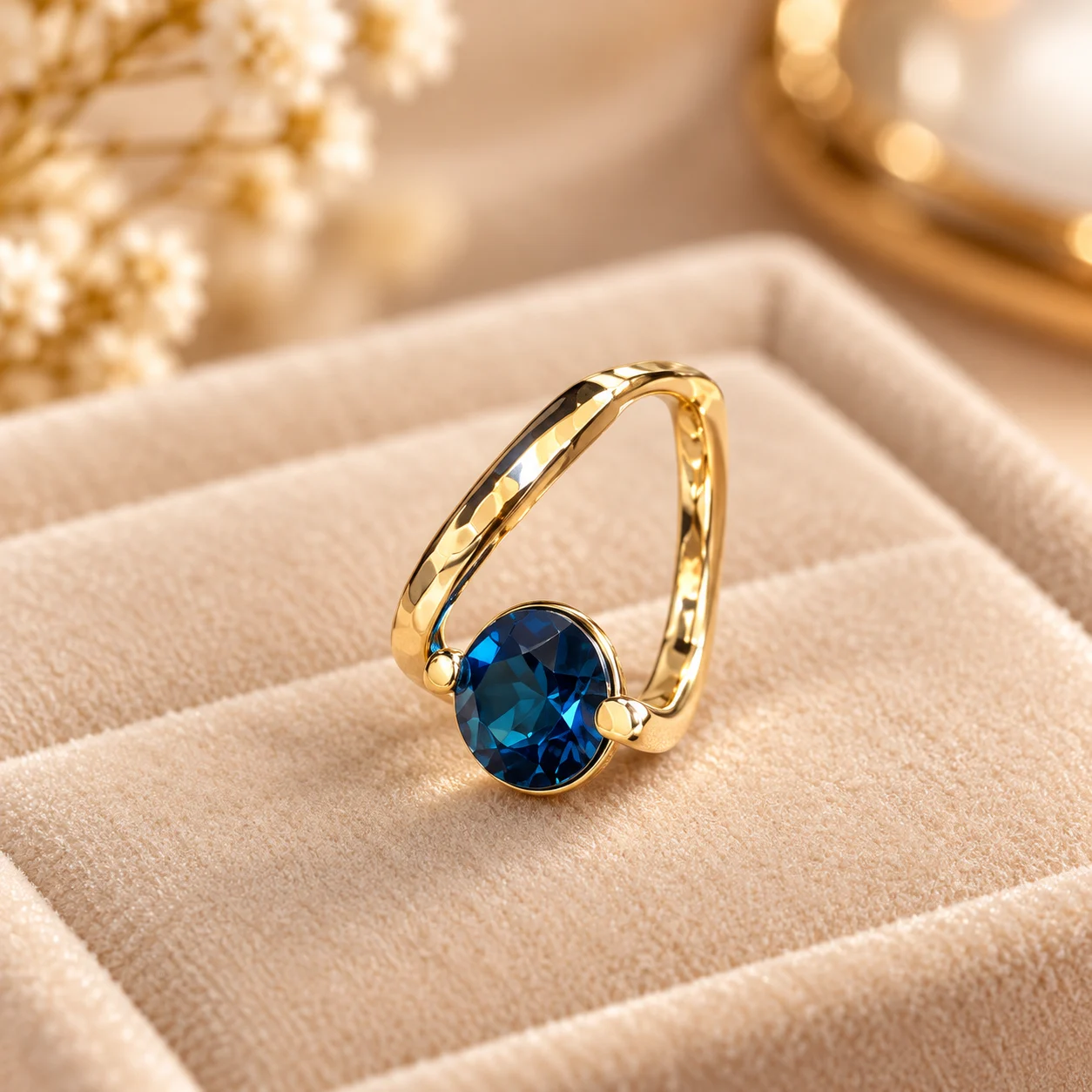 Stunning 18K Gold Plated Blue Zirconia Drop Earrings (3)