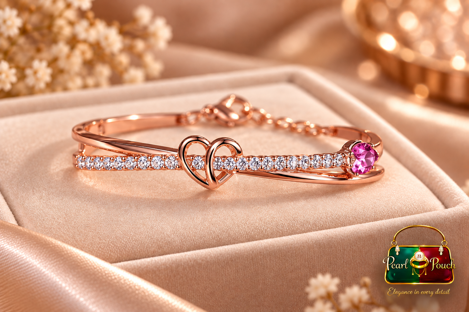 Stunning ZUPING 18K Rose Gold Plated Zirconia Bracelet (1)