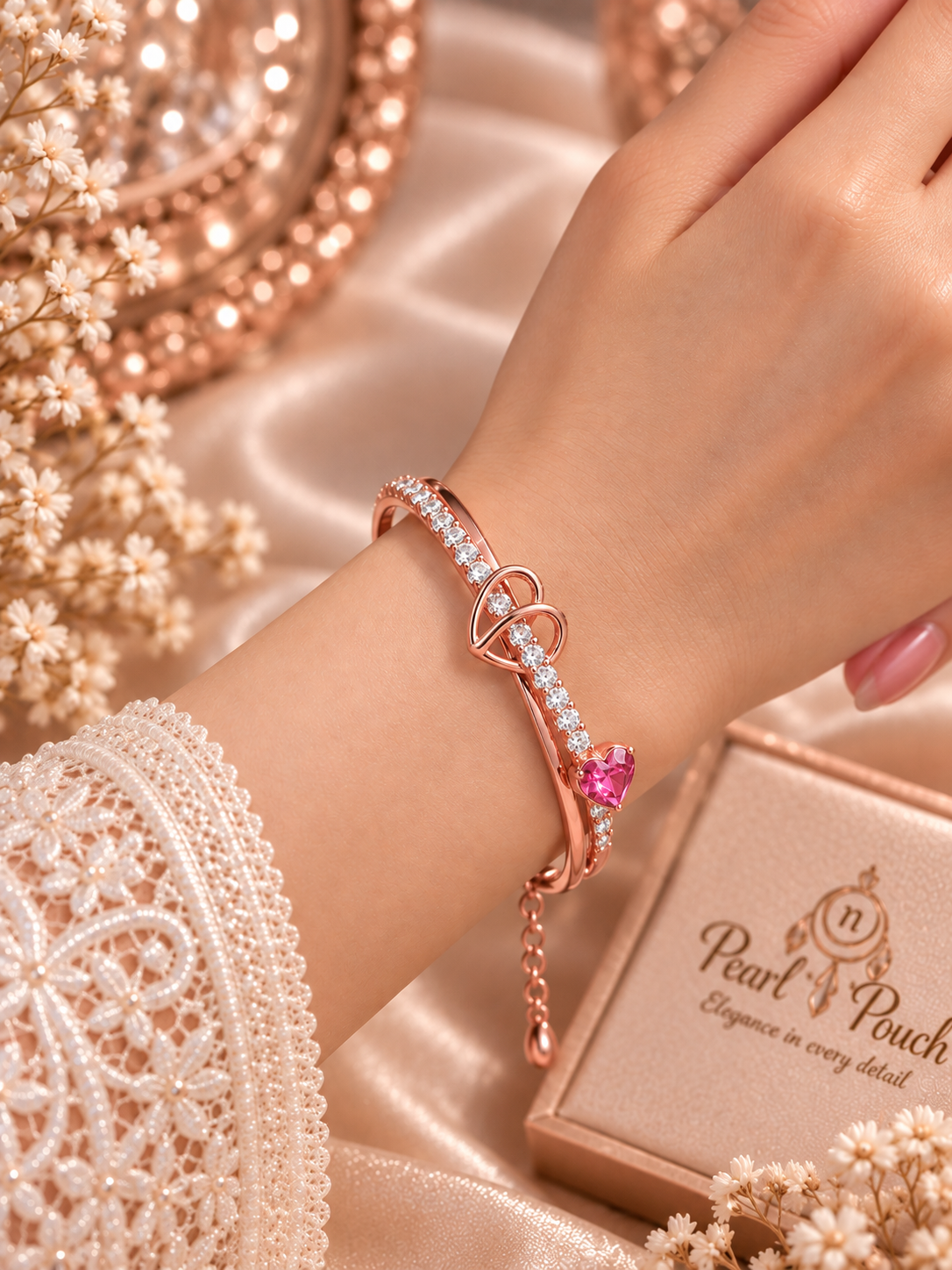 Stunning ZUPING 18K Rose Gold Plated Zirconia Bracelet (6)