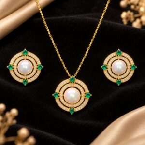 pendant set zirconia crystal online in india