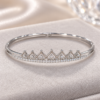 XUPING 18K Plated Seven Heart Stone Bangle in polished silver tone