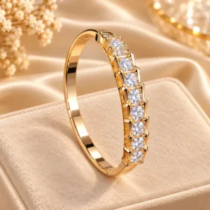 18K Gold Plated Zirconia Bracelet Bangle by XUPING
