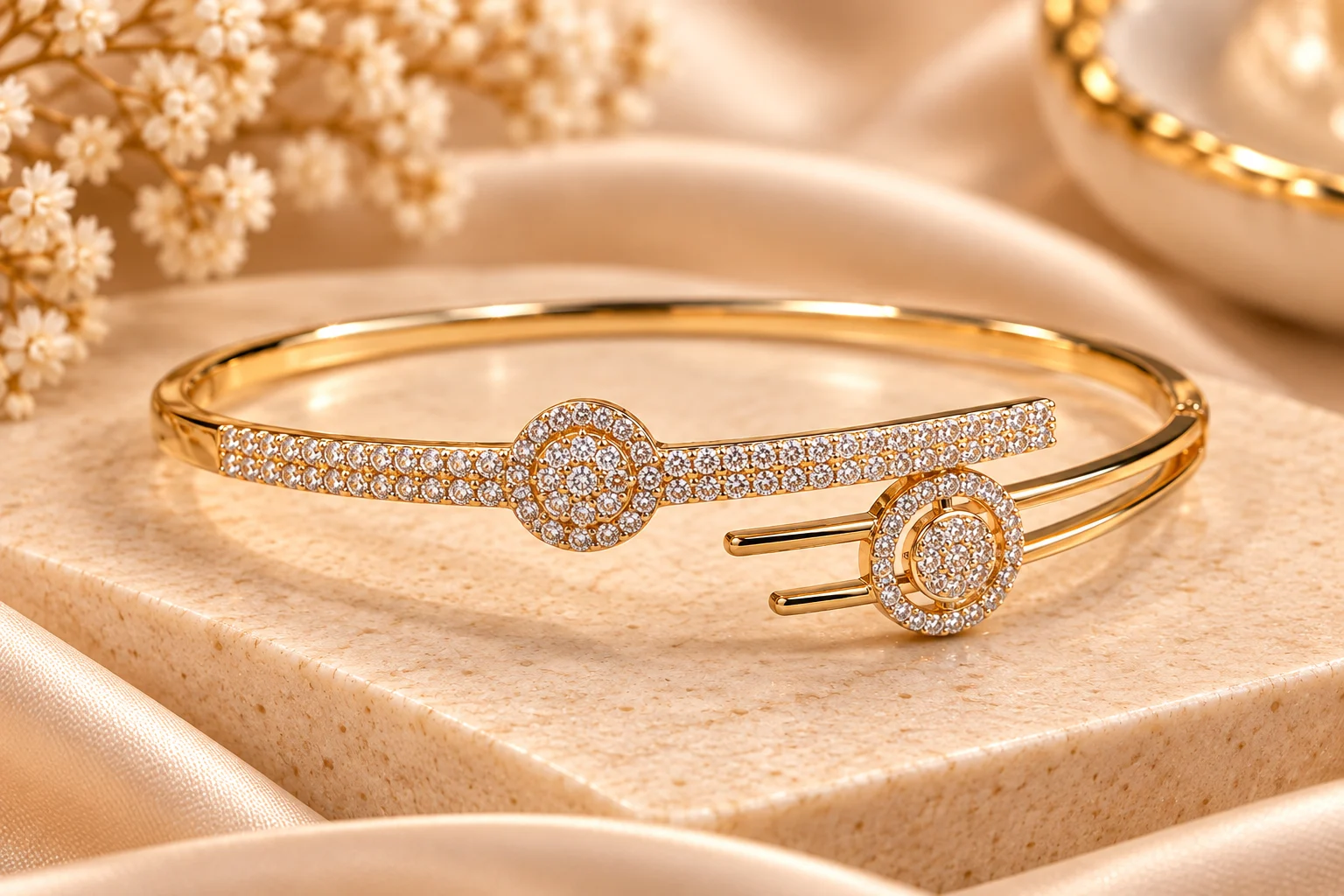 XUPING Radiant 18K Gold Plated Zirconia Bracelet Bangle (5)