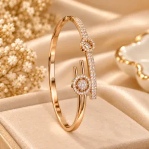 18K Gold Plated Zirconia Bracelet Bangle by XUPING