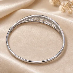 XUPING Silver Bloom Zirconia Bangle Style Bracelet