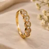 Xuping gold plated circular zirconia ring for women imitation jewellery