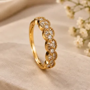 Xuping gold plated circular zirconia ring for women imitation jewellery