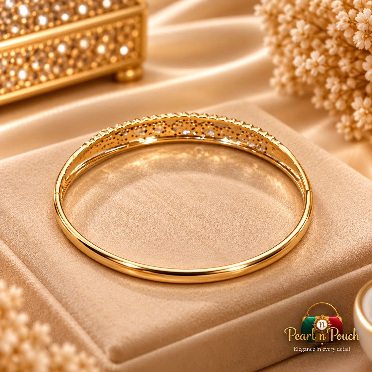 ZUPING 18 Karat Gold-Plated Zirconia Bracelet (1)