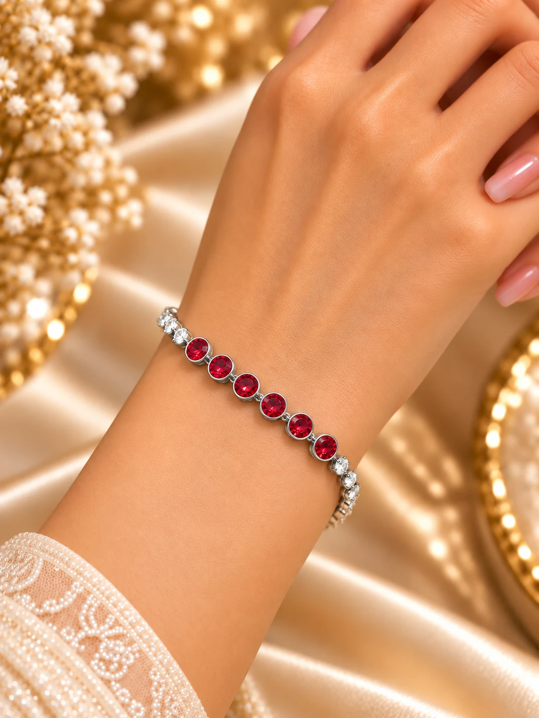 ZUPING Silver Plated Zirconia Bracelet (6)