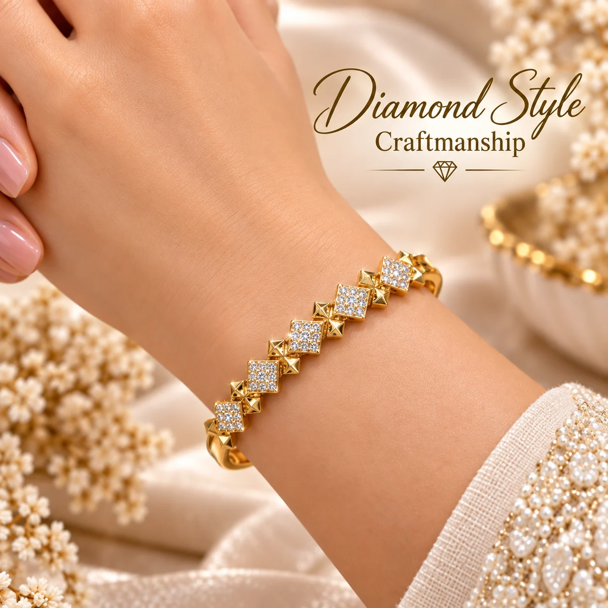 ZUPING Stunning Gold-Plated Zirconia Bracelet (5)