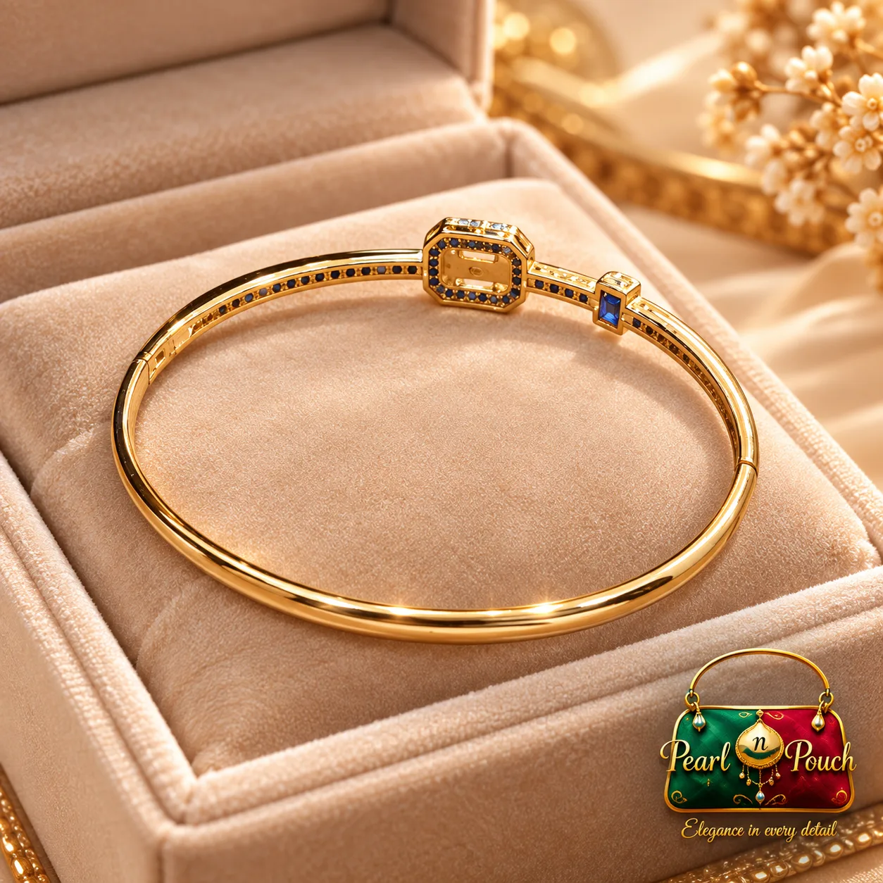 Zuping 18K Gold Plated Red Zirconia Bracelet (2)