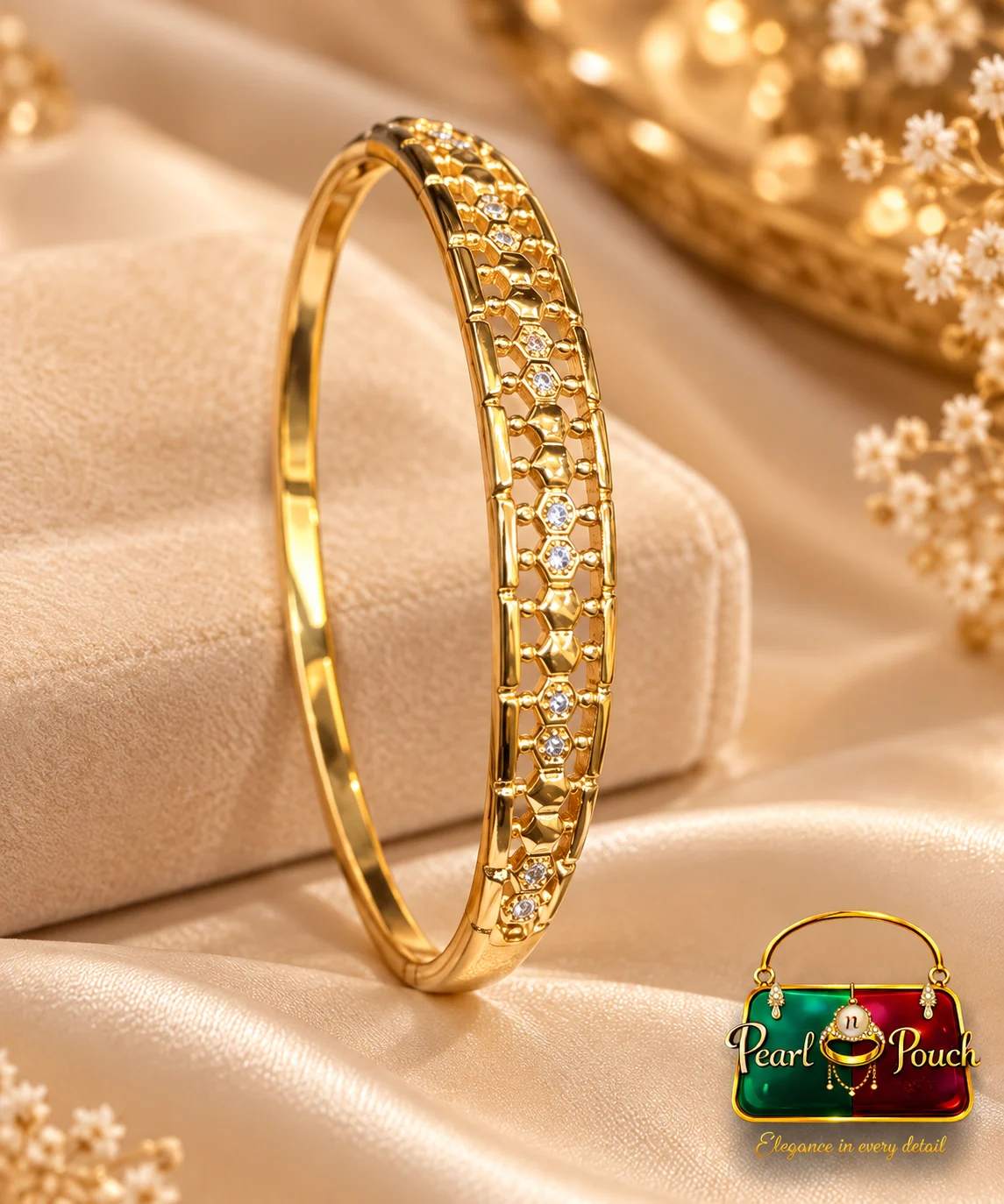 Zuping 18K Gold Plated Zirconia Bracelet (2) Premium 18K Gold Plated Zirconia Bracelet by Zuping with sparkling zirconia stones and an elegant gold-plated design