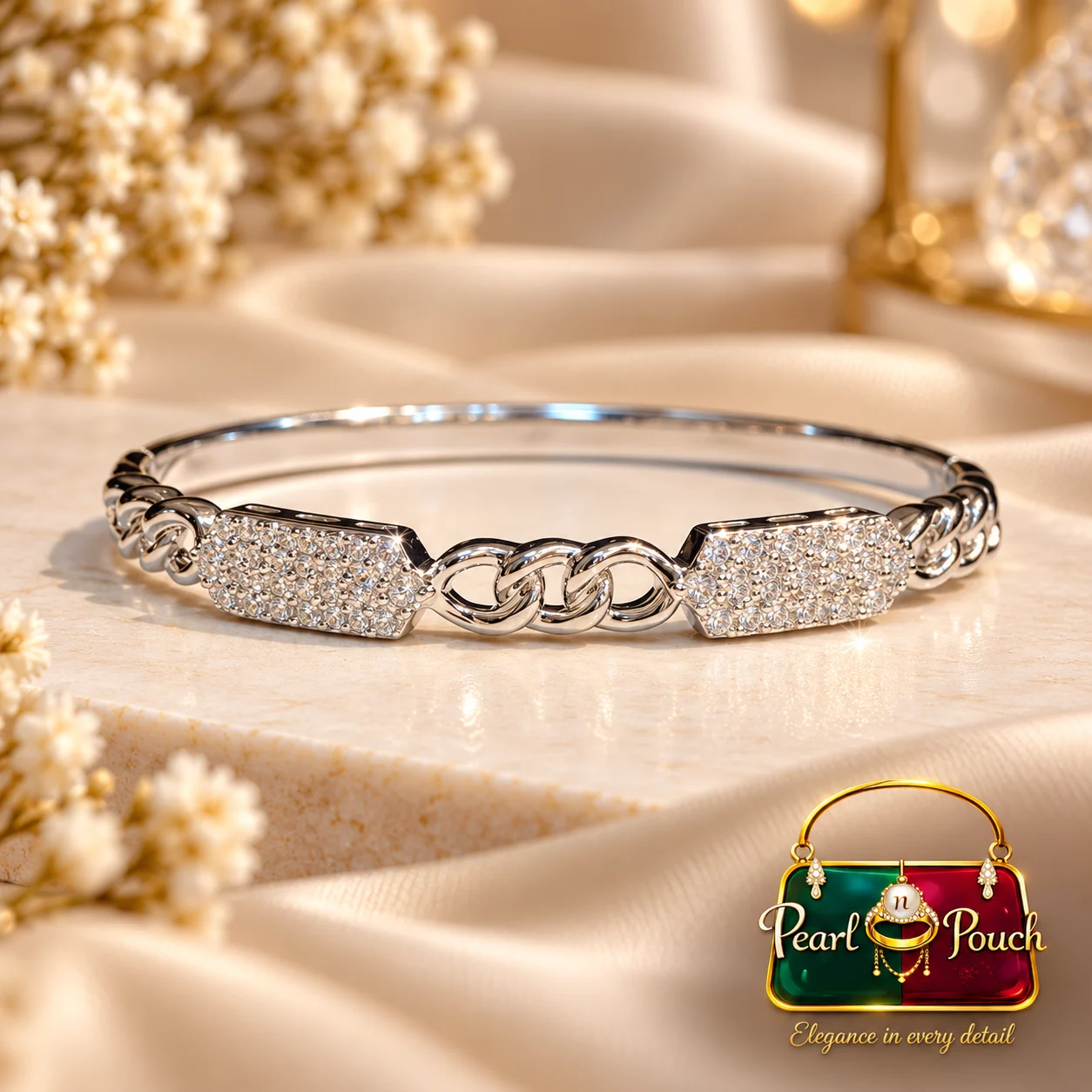 Elegant Silver-Plated Zirconia Bracelet by Zuping (2)