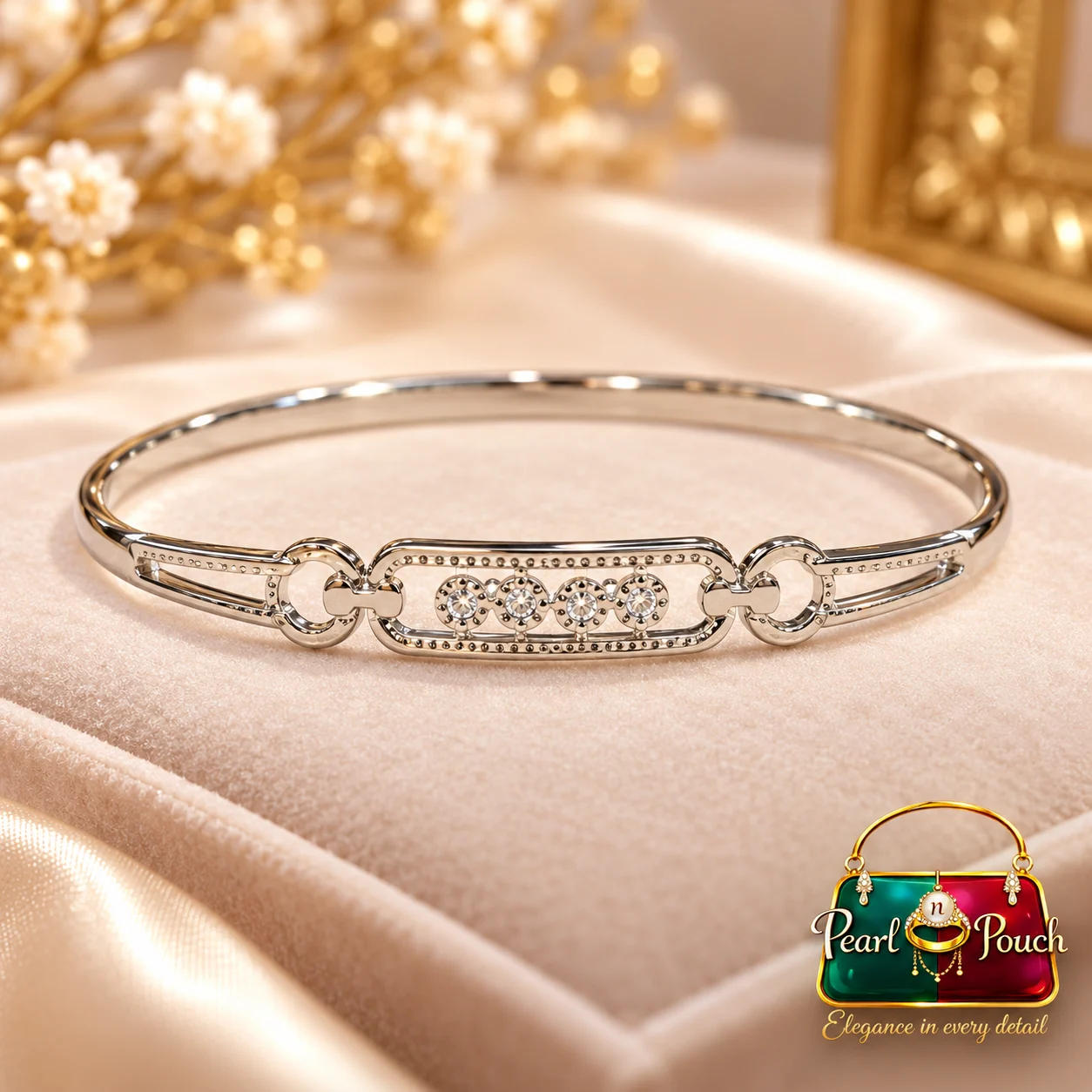 Elegant Silver-Plated Zirconia Bracelet by Zuping (2)
