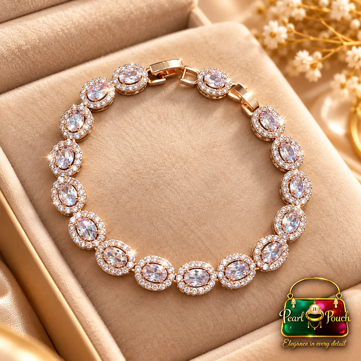 Elegant Zuping 18K Gold Plated Zirconia Bracelet (6)
