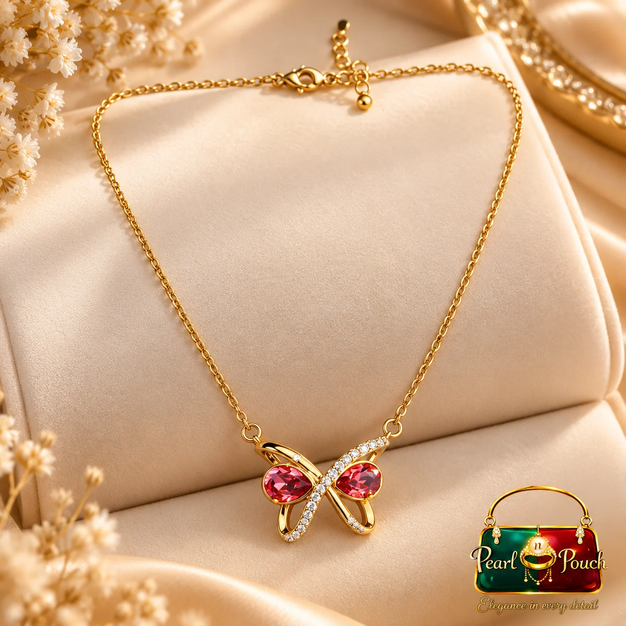Elegant Zuping 18K Gold Plated Zirconia Green Stone Necklace (3)