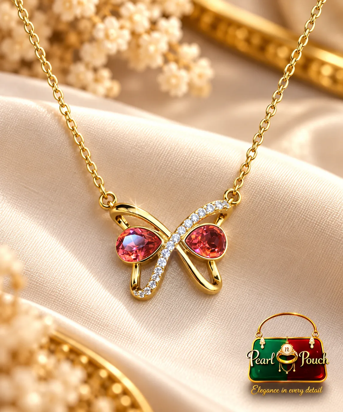 Elegant Zuping 18K Gold Plated Zirconia Green Stone Necklace (4) Premium 18K Gold Plated Zirconia Green Stone Necklace by Zuping with a 1.2 cm green pendant stone and circular zirconia ring