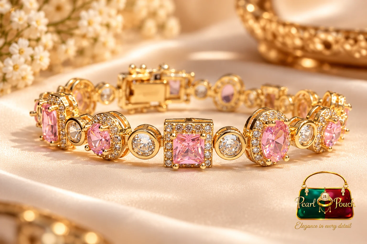 Premium 18K Gold Plated Zirconia Bracelet by Zuping (1)
