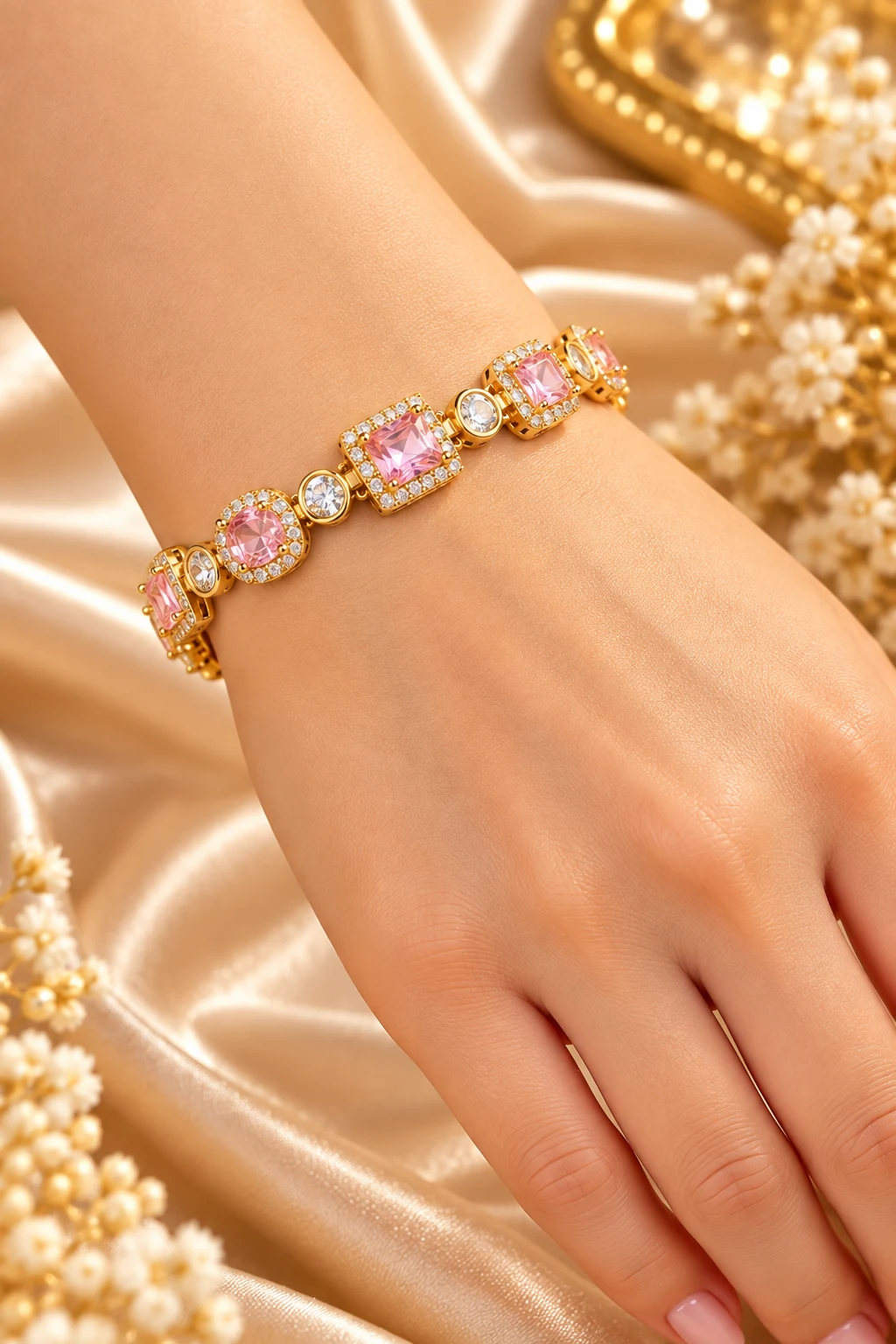 Premium 18K Gold Plated Zirconia Bracelet by Zuping (3)