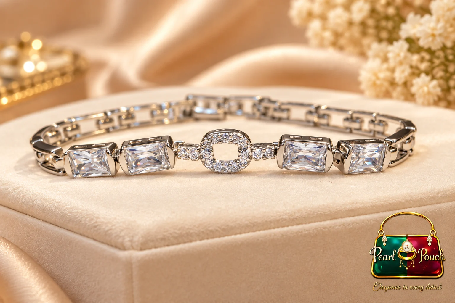 Premium Silver-Plated Zirconia Bracelet by Zuping (5)