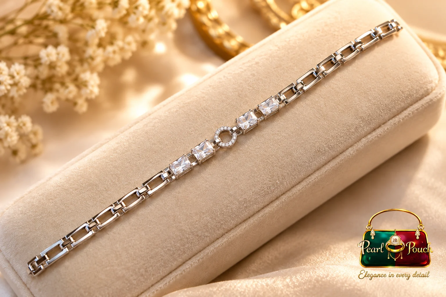 Premium Silver-Plated Zirconia Bracelet by Zuping (6)