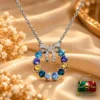 Premium ZUPING Silver-Plated Multicolour Zirconia Knot Necklace
