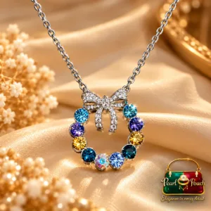 Premium ZUPING Silver-Plated Multicolour Zirconia Knot Necklace