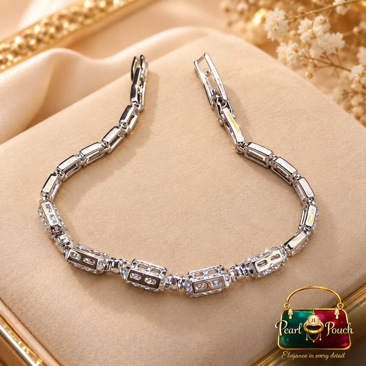 Premium Zuping Silver-Plated Zirconia Bracelet 55 mm (1)