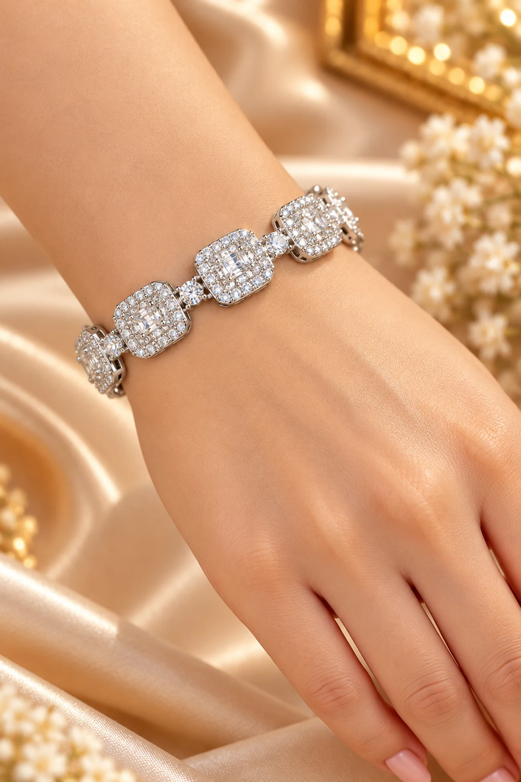 Premium Zuping Silver-Plated Zirconia Bracelet 55 mm (2)
