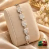 Premium Silver-Plated Zirconia Bracelet by Zuping with 55 mm adjustable fit and sparkling zirconia stone detailing.