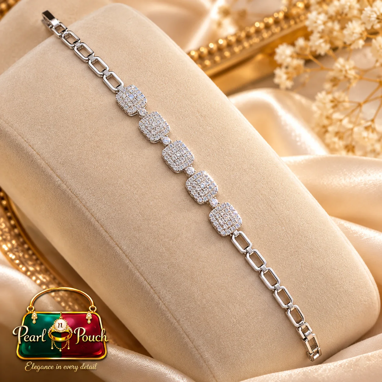 Premium Zuping Silver-Plated Zirconia Bracelet 55 mm (6)