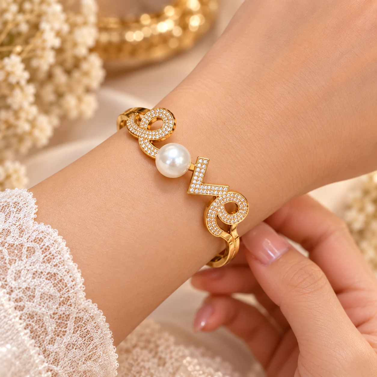 Romantic 18K Gold Plated Zirconia Bracelet Gift for Girlfriend (6)