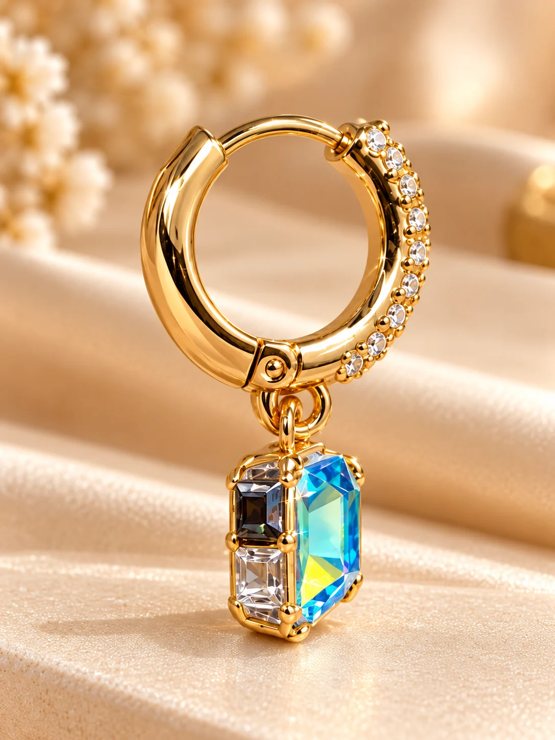 ZUPING Blue Zirconia Necklace and Earrings Set – 18K Gold Plated (2)