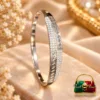 Elegant Silver-Plated Zirconia Bracelet by ZUPING with geometric pattern design