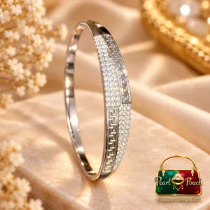 Elegant Silver-Plated Zirconia Bracelet by ZUPING with geometric pattern design